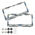 thumbnail image 1 of Aluminum License Plate Frame 2 Pack Car Exterior Accessory Car Tag Holder for Front Rear Plates Cars Decor Elegant Blue Flowers Pattern, 1 of 7