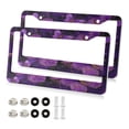 thumbnail image 1 of Aluminum License Plate Frame 2 Pack Car Exterior Accessory Car Tag Holder for Front Rear Plates Cars Decor Glowing Purple Butterfly, 1 of 7