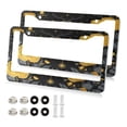 thumbnail image 1 of Aluminum License Plate Frame 2 Pack Car Exterior Accessory Car Tag Holder for Front Rear Plates Cars Decor Mystical Moth Pattern, 1 of 7