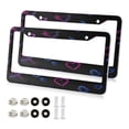 thumbnail image 1 of Aluminum License Plate Frame 2 Pack Car Exterior Accessory Car Tag Holder for Front Rear Plates Cars Decor Neon Hearts and Arrow, 1 of 7