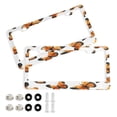 thumbnail image 1 of Aluminum License Plate Frame 2 Pack Car Exterior Accessory Car Tag Holder for Front Rear Plates Cars Decor Orange-black Butterfly, 1 of 7
