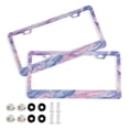 thumbnail image 1 of Aluminum License Plate Frame 2 Pack Car Exterior Accessory Car Tag Holder for Front Rear Plates Cars Decor Pale Pink Marine Creatures, 1 of 7