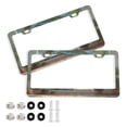 thumbnail image 1 of Aluminum License Plate Frame 2 Pack Car Exterior Accessory Car Tag Holder for Front Rear Plates Cars Decor Palm Trees and Ocean, 1 of 7