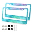 thumbnail image 1 of Aluminum License Plate Frame 2 Pack Car Exterior Accessory Car Tag Holder for Front Rear Plates Cars Decor Pastel Blue Dandelions, 1 of 7