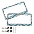 thumbnail image 1 of Aluminum License Plate Frame 2 Pack Car Exterior Accessory Car Tag Holder for Front Rear Plates Cars Decor Pastel Blue Shape Pattern, 1 of 7