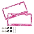 thumbnail image 1 of Aluminum License Plate Frame 2 Pack Car Exterior Accessory Car Tag Holder for Front Rear Plates Cars Decor Pink Tie-dye with Butterflies, 1 of 7