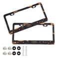 thumbnail image 1 of Aluminum License Plate Frame 2 Pack Car Exterior Accessory Car Tag Holder for Front Rear Plates Cars Decor Pumpkins Halloween Pattern, 1 of 6