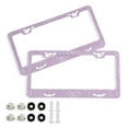 thumbnail image 1 of Aluminum License Plate Frame 2 Pack Car Exterior Accessory Car Tag Holder for Front Rear Plates Cars Decor Purple Bows and Bats, 1 of 6