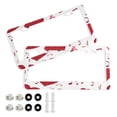 thumbnail image 1 of Aluminum License Plate Frame 2 Pack Car Exterior Accessory Car Tag Holder for Front Rear Plates Cars Decor Red Hearts with Musical Notes, 1 of 7