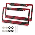 thumbnail image 1 of Aluminum License Plate Frame 2 Pack Car Exterior Accessory Car Tag Holder for Front Rear Plates Cars Decor Red Roses Pattern, 1 of 7