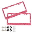 thumbnail image 1 of Aluminum License Plate Frame 2 Pack Car Exterior Accessory Car Tag Holder for Front Rear Plates Cars Decor Seamless Pattern with Pink Rose, 1 of 7