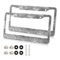 thumbnail image 1 of Aluminum License Plate Frame 2 Pack Car Exterior Accessory Car Tag Holder for Front Rear Plates Cars Decor Silver Metal Flower Pattern, 1 of 7