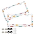 thumbnail image 1 of Aluminum License Plate Frame 2 Pack Car Exterior Accessory Car Tag Holder for Front Rear Plates Cars Decor Small Watercolor Splashes and Dots, 1 of 7