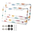 thumbnail image 1 of Aluminum License Plate Frame 2 Pack Car Exterior Accessory Car Tag Holder for Front Rear Plates Cars Decor Small Watercolor Splashes and Dots, 1 of 7