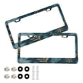 thumbnail image 1 of Aluminum License Plate Frame 2 Pack Car Exterior Accessory Car Tag Holder for Front Rear Plates Cars Decor Snowflake and Feather Pattern, 1 of 7