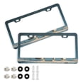 thumbnail image 1 of Aluminum License Plate Frame 2 Pack Car Exterior Accessory Car Tag Holder for Front Rear Plates Cars Decor Snowman with A Christmas Hat, 1 of 7