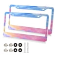 thumbnail image 1 of Aluminum License Plate Frame 2 Pack Car Exterior Accessory Car Tag Holder for Front Rear Plates Cars Decor Tie-dye Clouds Pattern, 1 of 7