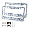 thumbnail image 1 of Aluminum License Plate Frame 2 Pack Car Exterior Accessory Car Tag Holder for Front Rear Plates Cars Decor Vintage Watercolor Floral Pattern, 1 of 7