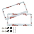 thumbnail image 1 of Aluminum License Plate Frame 2 Pack Car Exterior Accessory Car Tag Holder for Front Rear Plates Cars Decor Watercolor Snowman and Red Barn, 1 of 7