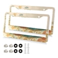 thumbnail image 1 of Aluminum License Plate Frame 2 Pack Car Exterior Accessory Car Tag Holder for Front Rear Plates Cars Decor Whimsical Watercolor Pumpkins, 1 of 7