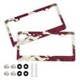 thumbnail image 1 of Aluminum License Plate Frame 2 Pack Car Exterior Accessory Car Tag Holder for Front Rear Plates Cars Decor White and Crimson Roses Pattern, 1 of 7