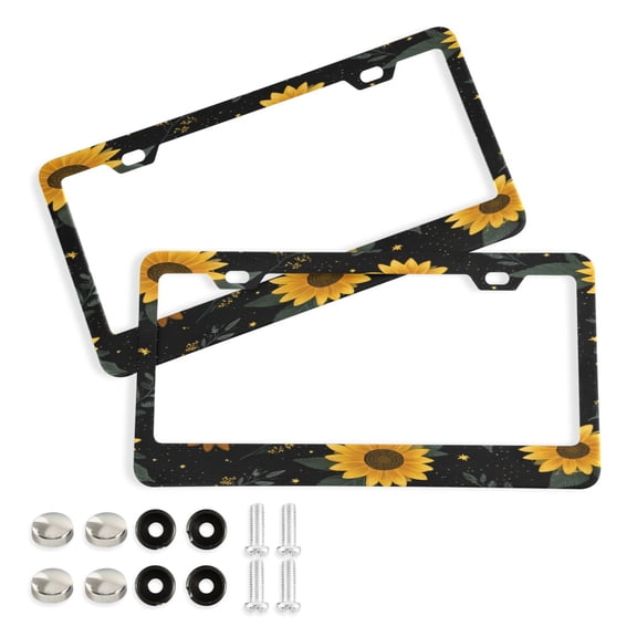 Aluminum License Plate Frame 2 Pack Car Exterior Accessory Car Tag ...