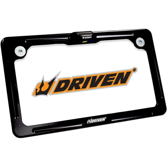 Aluminum License Plate Frame with LED Light - Black/One Size