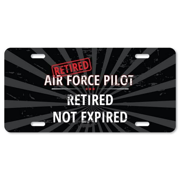 Aluminum License Plate - Retired Air Force Pilot