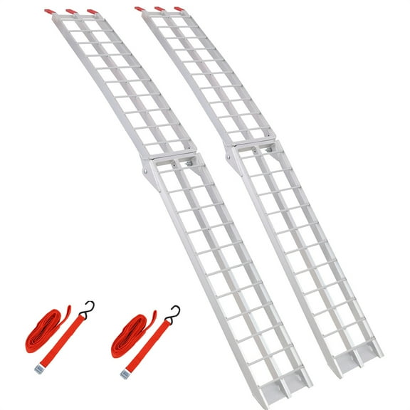 Aluminum Loading Ramps, 1500 Lbs Capacity per Pair, with Safety Straps, Motorcycle Ramp, ATV Truck Ramps, Tailgate Ramps, Four Wheeler Ramps for Trucks, Lawn Mower, UTV, 1 Pair