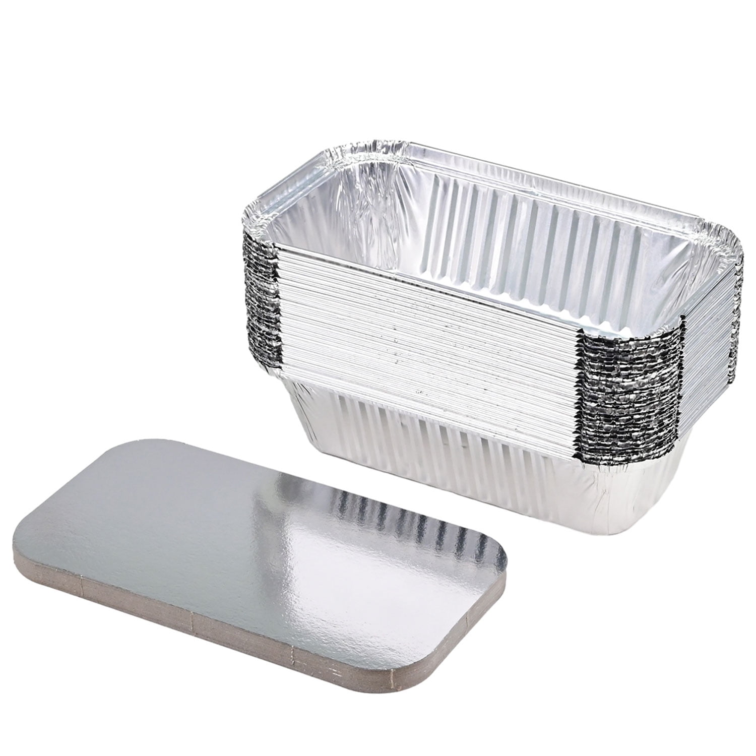 SINTOP Aluminum Bread Pans Disposable 8x4 Loaf Pans with Lids 50 Pack Dessert Boxes - Perfect for Baking, Storing, Takeout