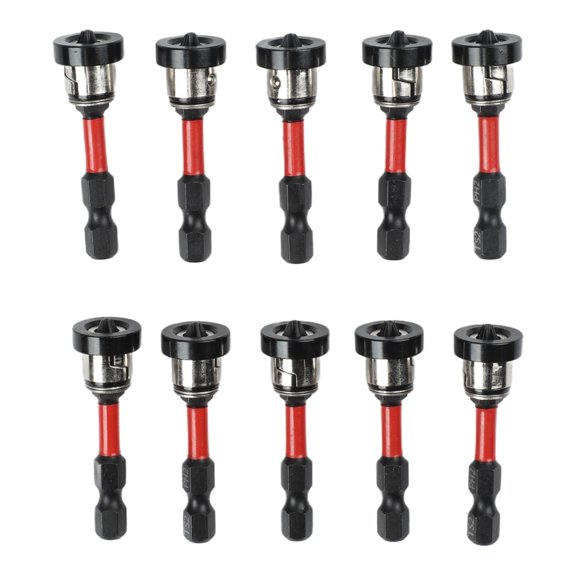 Aluminum Magnetic Ring Limit Screwdriver Bits Set with Depth Stop for Drywall, 10-Pack PH2 2 Inch Alloy Steel Hex Shank