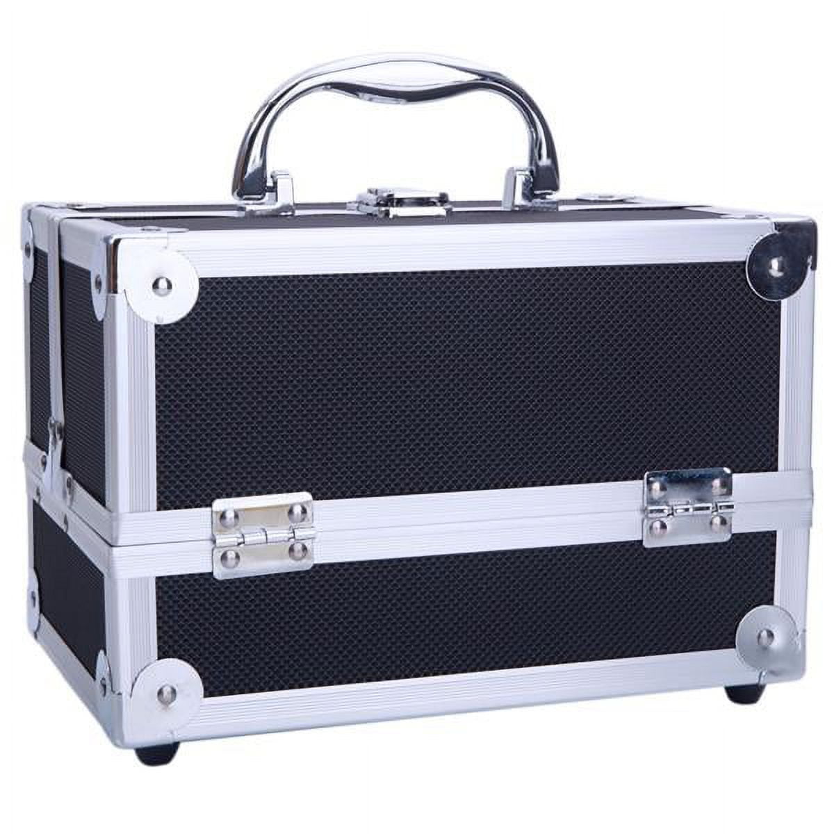 Aluminum Makeup Train Case Jewelry Box Cosmetic Organizer with Mirror 9