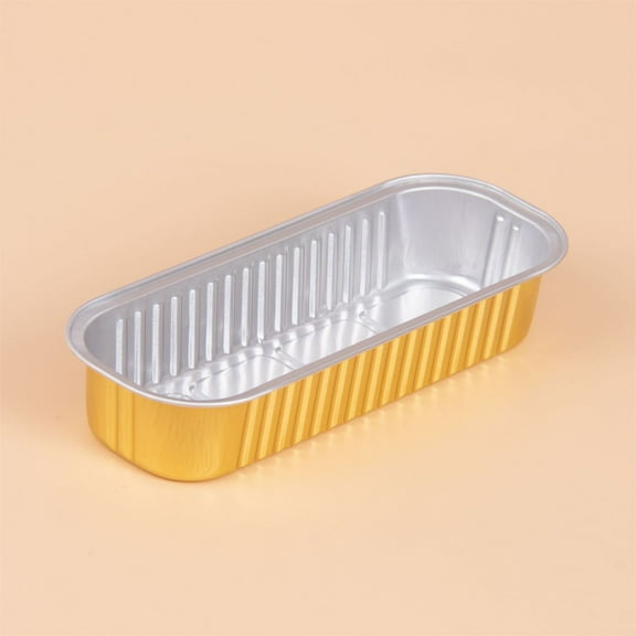 Aluminum Meal Prep Pan,Aluminum Pans,Disposable Tin Foil Pans,Aluminum Pans Disposable Foil Pans Disposable Food Containers for Baking Cake,Cooking,Heating,Storing,Prepping Food,Gold,5.9x1.85x1.22"