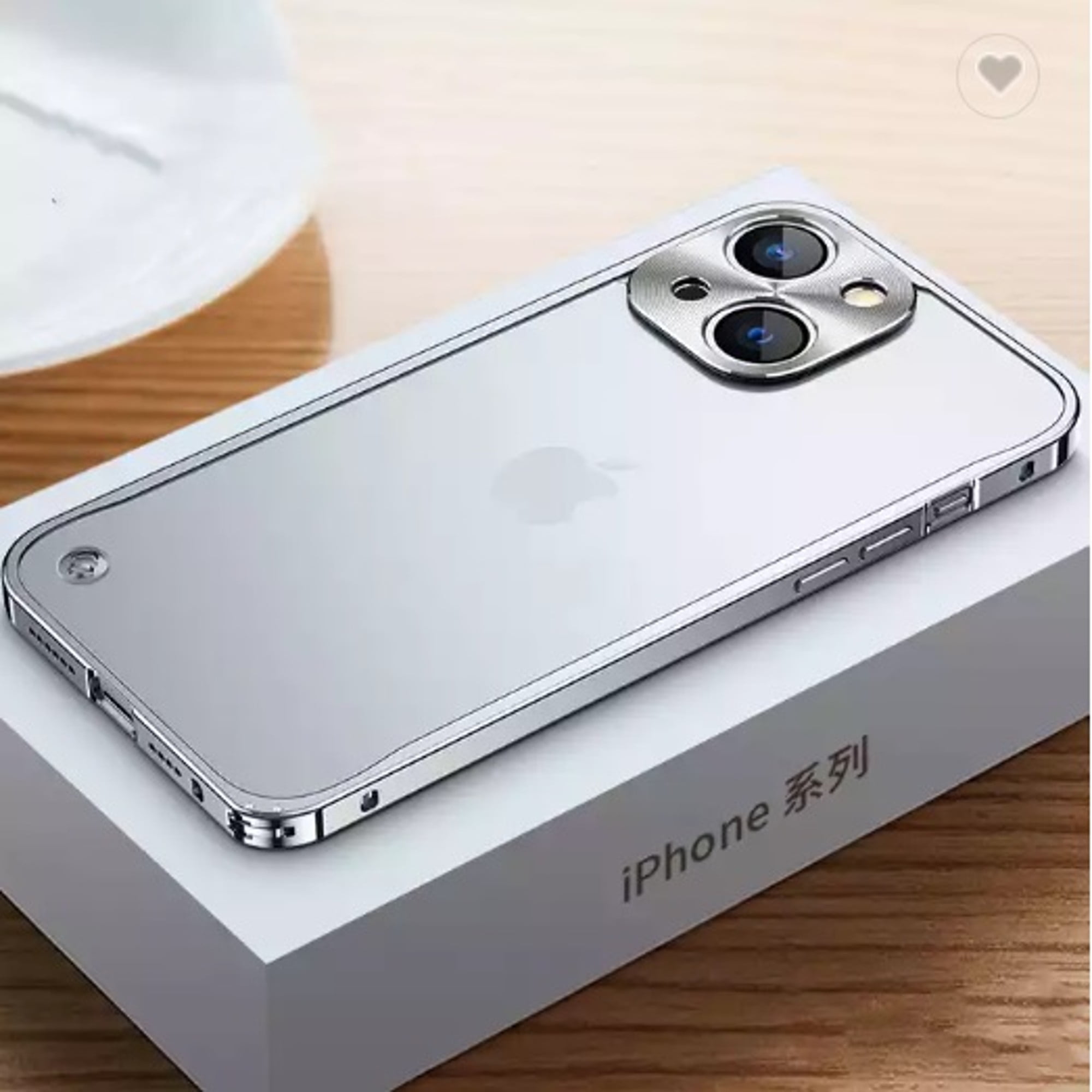 Aluminum Metal Bumper Frame iPhone 13 Pro Case (Silver) Matte