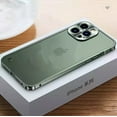 thumbnail image 1 of Aluminum Metal Bumper Frame iPhone 13 Pro Max Case (Green) Matte Clear Camera Lens Shockproof and Scratch Resistant Protection Cover, 1 of 5