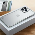 thumbnail image 1 of Aluminum Metal Bumper Frame iPhone 14 Plus Case (Green) Matte Clear Camera Lens Protection Shockproof and Scratch Resistant Cover, 1 of 7