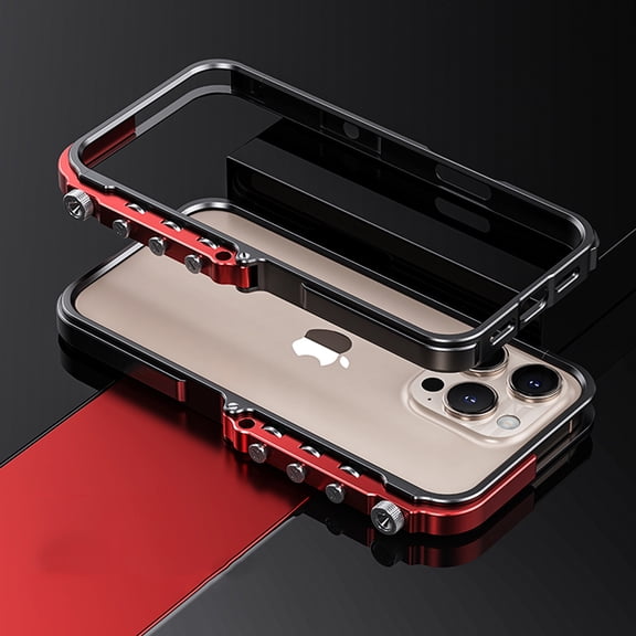 Aluminum Metal Bumper for iPhone 15 Pro Max, No Backplane Frame Hard Case Cover for iPhone 15 Pro Max, Metal Rugged Protective Frame, Military Grade Drop Protection, Black