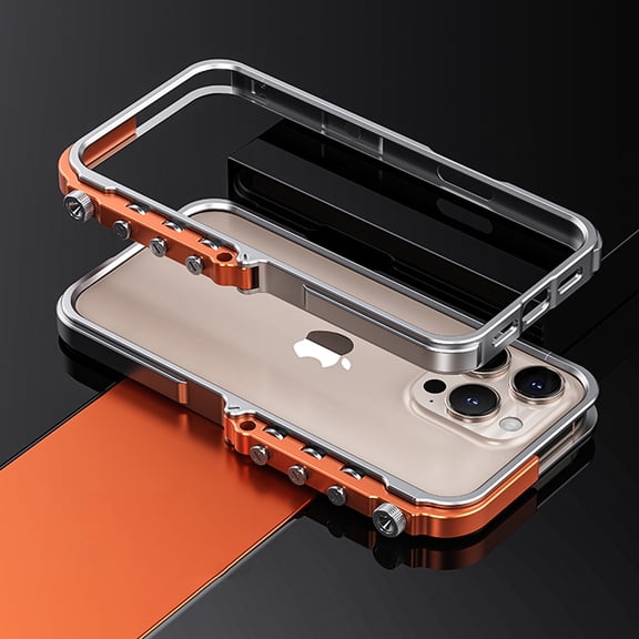 Aluminum Metal Bumper for iPhone 16, No Backplane Frame Hard Case Cover for iPhone 16, Metal Rugged Protective Frame, Military Grade Drop Protection, Silver