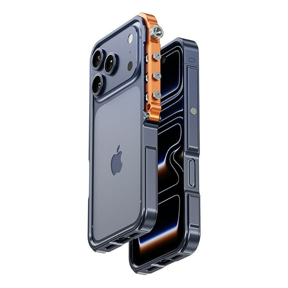 Aluminum Metal Bumper for iPhone 17 Pro Max, No Backplane Frame Hard Case Cover for iPhone 17 Pro Max, Metal Rugged Protective Frame, Military Grade Drop Protection, Blue