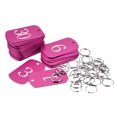 thumbnail image 1 of Aluminum Metal Key Tag, 1-35 Number Tag, ID Tag with Ring 2x1.2inch Rose Red Rectangle Blank for Decoration, 35pcs, 1 of 5