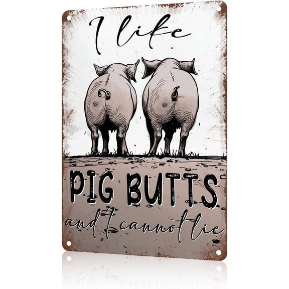 Aluminum Metal Pig Sign Retro Pink Wall Decor for Home Kitchen Yard Garden Outdoor 12 x 8 Inch