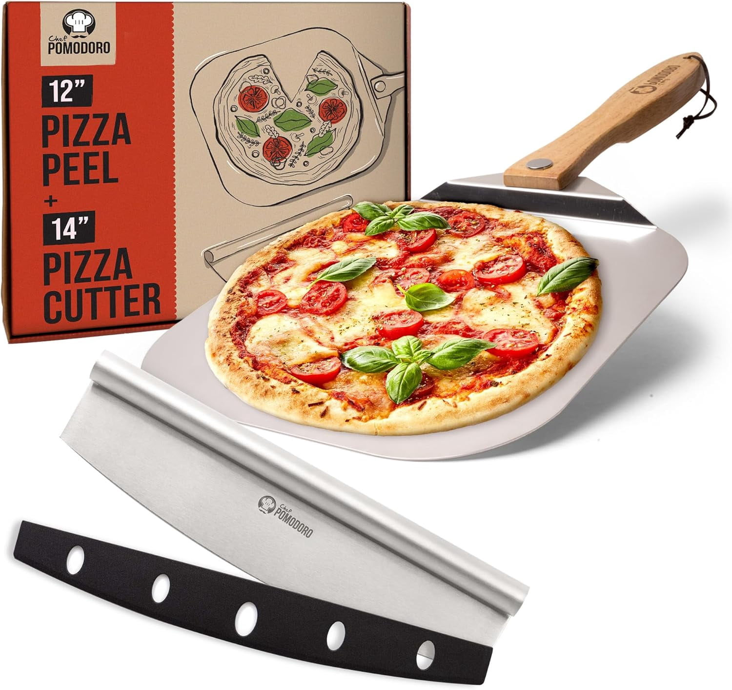 Aluminum Metal Pizza Peel with Foldable Wood Handle for Easy Storage ...