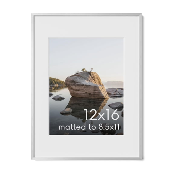 Aluminum Metal and Glass Single Picture Frame 12x16