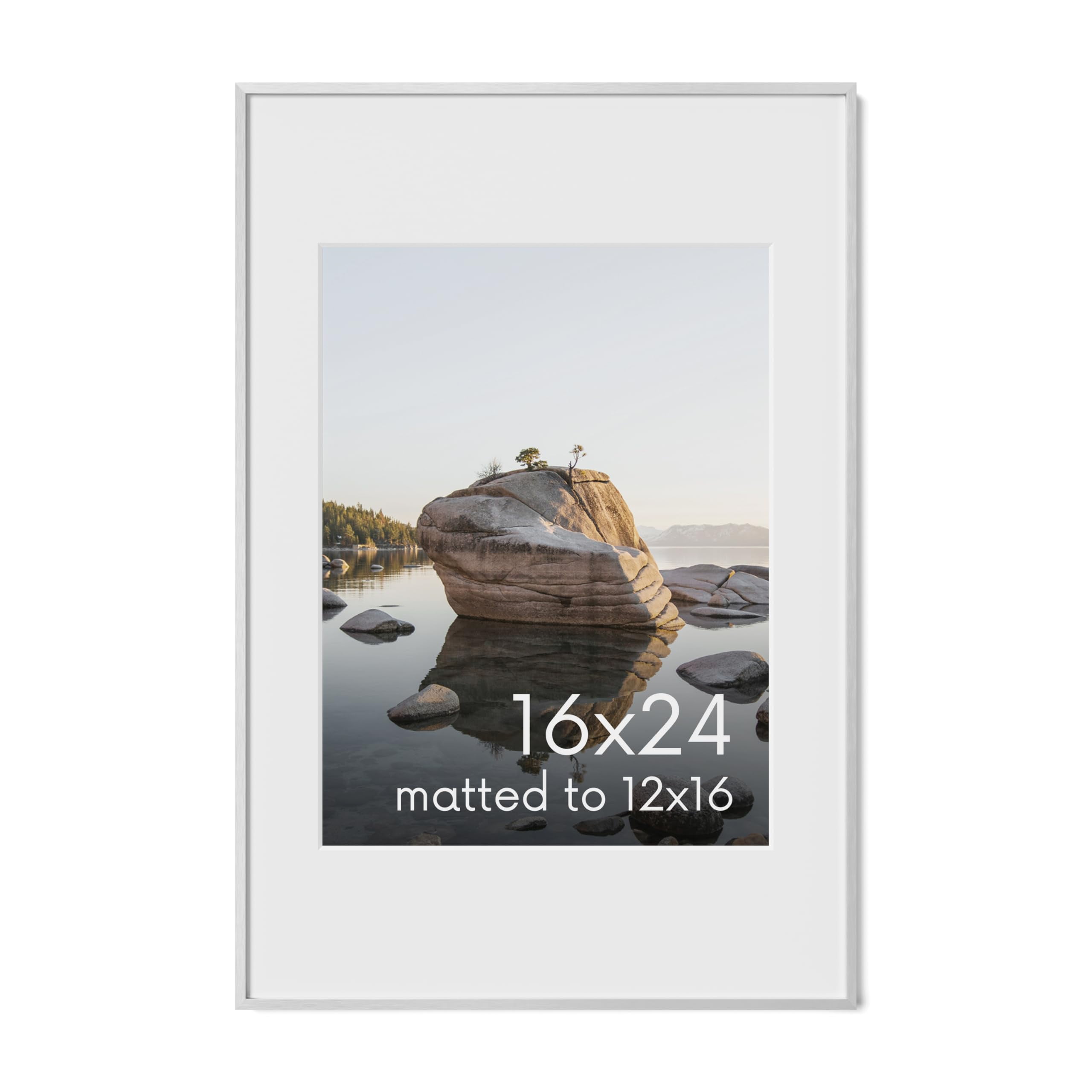 Silver Aluminum 16x24 Picture Frame with Real Glass
