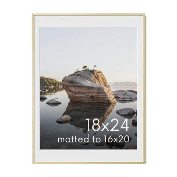 Aluminum Metal and Glass Single Picture Frame 18x24