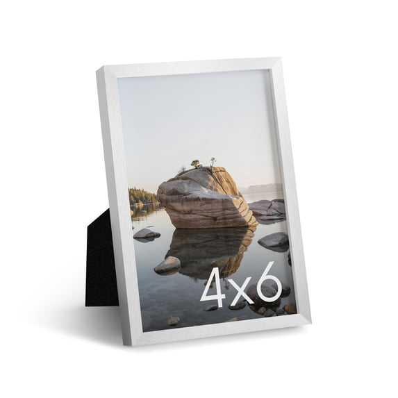 Aluminum Metal and Glass Single Picture Frame 4x6