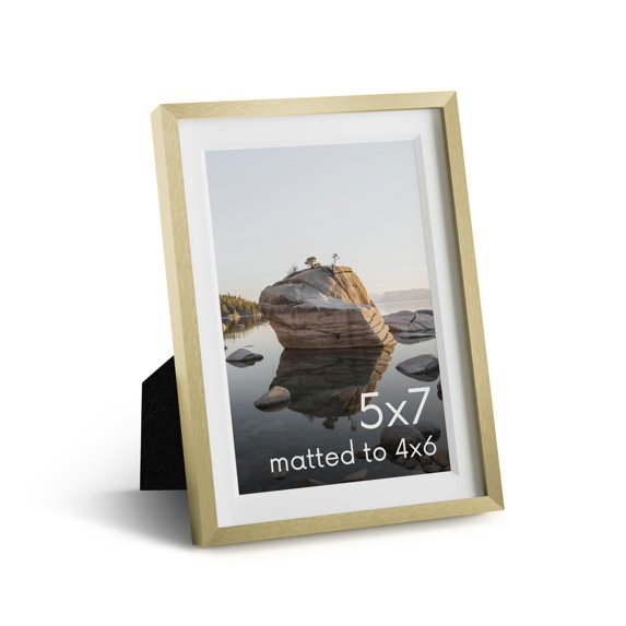 Aluminum Metal and Glass Single Picture Frame 5x7