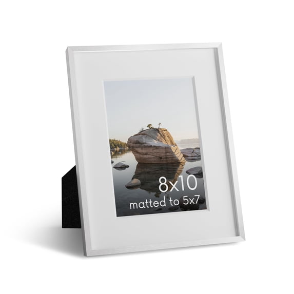 Aluminum Metal and Glass Single Picture Frame 8x10