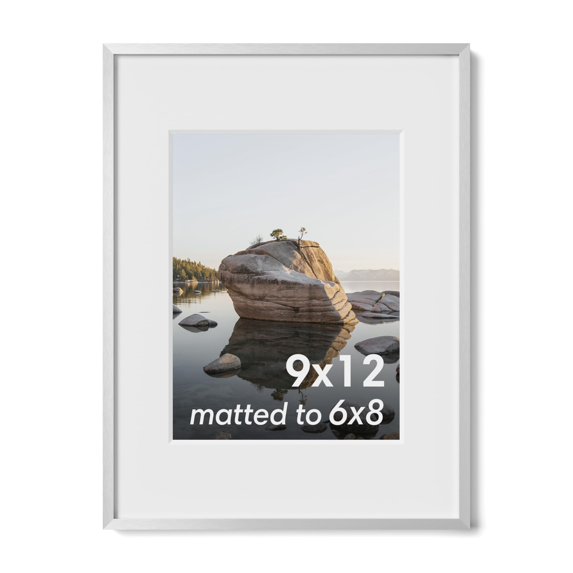 Aluminum Metal and Glass Single Picture Frame 9x12