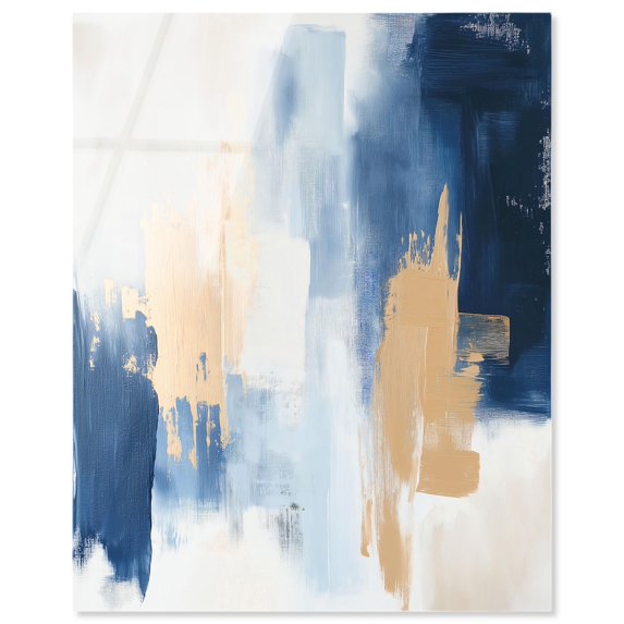 Soothing Hues II Acrylic Print Blue Abstract Art by Art Remedy, Ready to Hang, 30 x 36